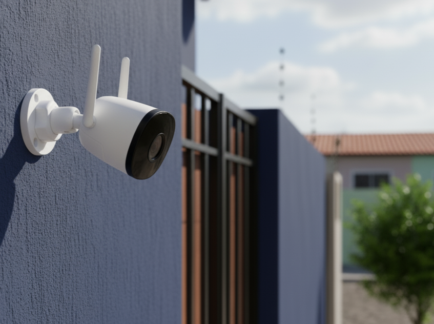 Sistema de câmeras instalado em residência